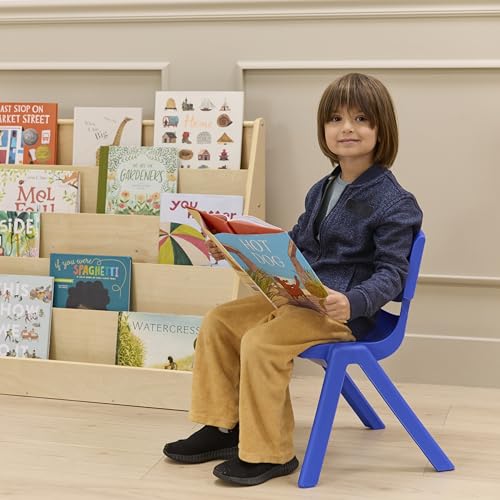 Back2School Express Stackable School Chairs, 12in Seat, 10-Pack, Blue