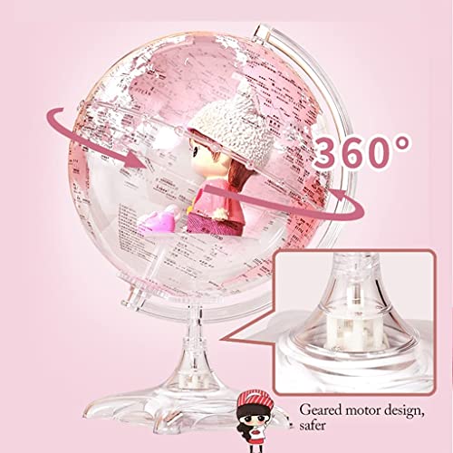 POCHY Practical Globe Educational Globes Easy to Read Geographic Globes Automatically 360° Rotate World Globes Suitable for All Ages Beautifully Decor