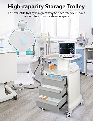 Mobile Medical Trolley Cart 110 LBS Load Portable Ultrasound Scanner Cart