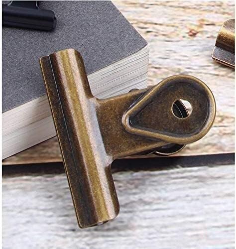 Stationery clip Binder Clips,Paper Stationary Clamps,Metal Bulldog Clips, 10pcs of Metal Bulldog Clips/Stainless Steel Long Tail Hinge Clips, Various Sizes of Loose-Leaf Binding Clips,20MM (Size : 40M