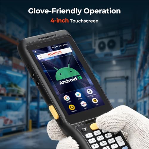 MUNBYN MC011 Cold Chain Barcode Scanner, Android 13 Rugged Handheld PDA with Intelligent Anti-Fog Heating, Removable 5400mAh Low-Temperature Battery, Works with Zebra SE4710, IP67, 4GB+64GB, 4G LTE