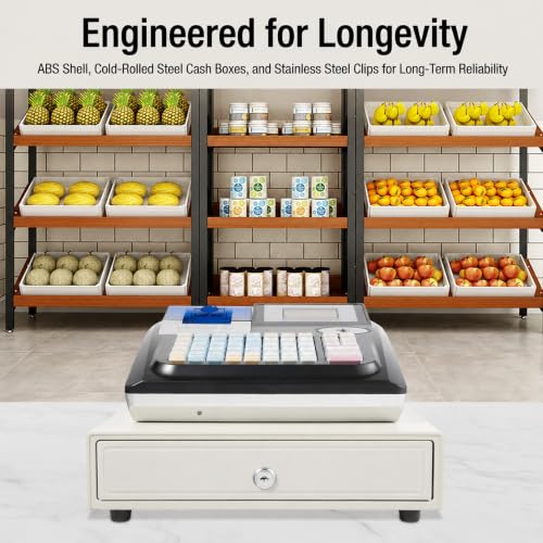 Qgnaewnoyj 48-Key Electronic Cash Register with Drawer & UV (Black)