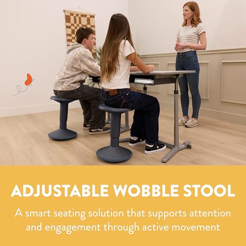 Back2School Express Adjustable Height Active Learning Wobble Stool, Black