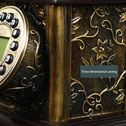 Classic European Retro Landline Telephone Phone Home Retro Engraving Jinhua Button Dial with Display Landline Phone (Color : A)