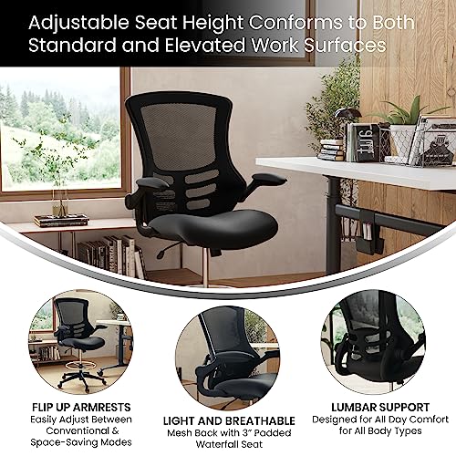 EMMA + OLIVER Mid-Back Black Mesh Ergonomic Office Chair