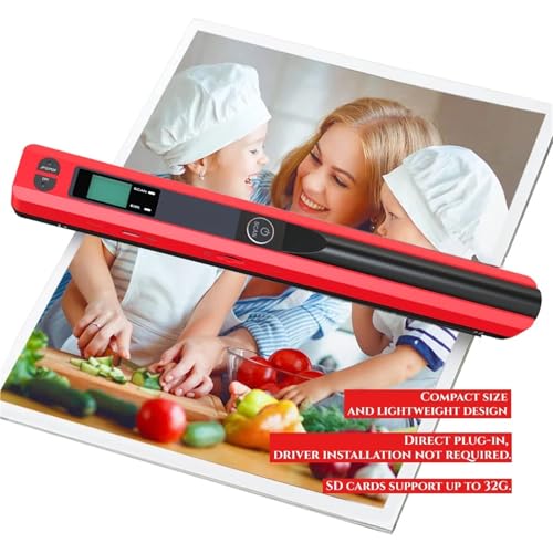 Portable Scanner, Portable Handheld IScan A4 Scanner 900DPI HD Mini for School Home Business Scan USB Type-C Document Photos Scanners(Silver)