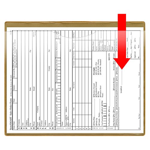 StoreSMART - File Jacket with Magnetic Back - 15-Pack - Gold Plastic Back, Clear Plastic Front - Heavy Duty - FJ85PQGOLDM-15