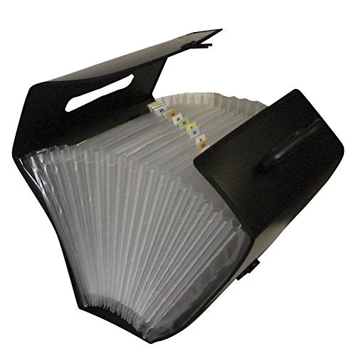 C-Line 21-Pocket Poly Expanding File with Handle, Legal Size, Black (58320)