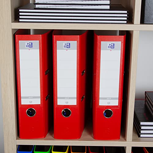 OXFORD Smart Pro+ A4XL Lever Arch File 80 mm Spine 2 Rings Polypropylene Cover Red