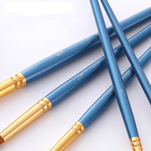 UOHLCX HBJWOV 5Pcs Paint Brushes Set Nylon Hair Painting Brush Short Rod for Oil Acrylic Brush Watercolor Brushes Art Supplies