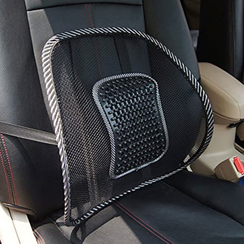 ZUIAI Car Seat Office Chair Massage Back Lumbar Support Mesh Ventilate Cushion Pad Black Mesh Back Lumbar Cushion for Car Driver