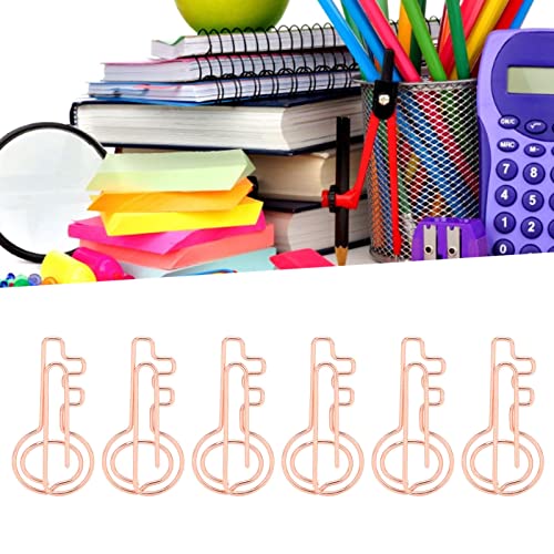 100Pcs Decorative Metal Paper Clips Key Shape Bookmark Clips