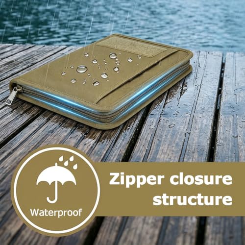 BDKMMS Outdoor A5 Notebook Cover, Waterproof Refillable Journal with Zipper