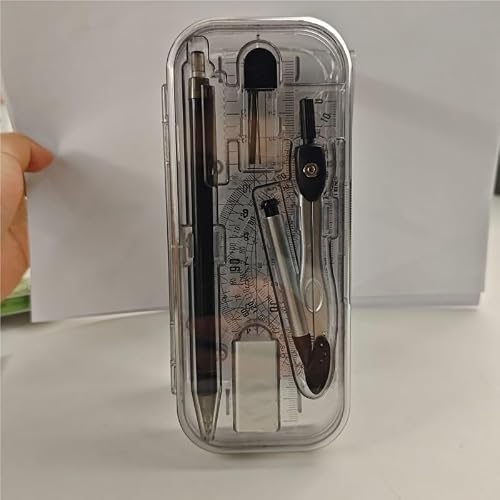 Set of Compass Ruler Measuring Tools 8 Piece for Exam Drawing Purposes