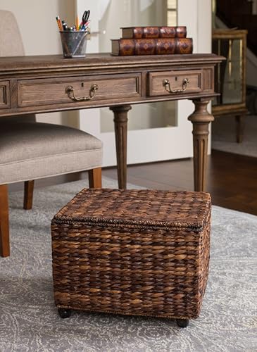 BIRDROCK HOME Rolling File Cabinet Box with Wheels, Espresso, 17.5x14.5x13