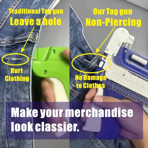 DETAI No Piercing Hang Tag Loop Gun with 6000 Plastic 5''Loop Fasteners