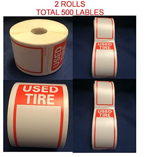 2 Rolls of Used Tire Labels - 250 Stickers per roll Total 500 Stickers Size 6" X 2-1/2" (150mm X 63.50mm) Free Expedited DELIVERY 2-4 Business Days