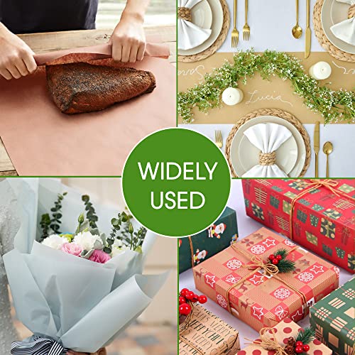 Ecohu 24in Wrapping Paper Roll Cutter - Holder Dispenser for Butcher Freezer Craft Paper Rolls with Updated Serrated Blade for Gift Wrap. Non-Slip Cutting Tool for Kitchen, Craft Room-Set on Tabletop