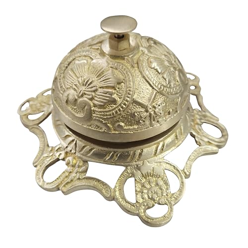 Adonai Hardware "Ehud" Brass Decorative Table Calling Bell - Matte Brass Unlacquered