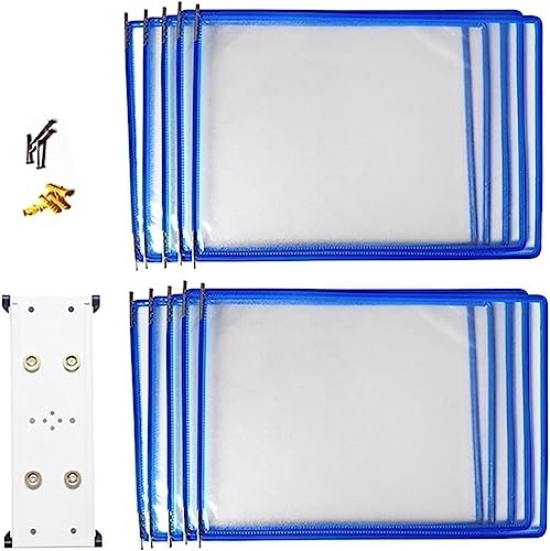 FELIZHA Hanging Wall File Folder,Portfolio Folder a4, Green Display Units Flip Folder (A4, 10 Pages, Turn Pages Horizontally)/13 * 9 * 3.9In