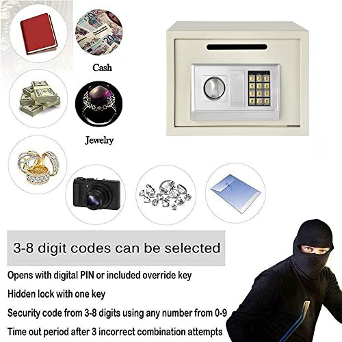 TBLOTYD Home Safe Cash Safety Box Waterproof Wall Mounted Money Deposit Box with Lock Key Home Use Safety Box/35X25X25Cm，35X25X25Cm(16L) White