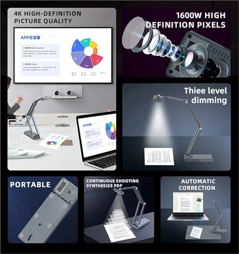 Portable HD Document Camera Digital Visual Presenter Auto for Online Education School