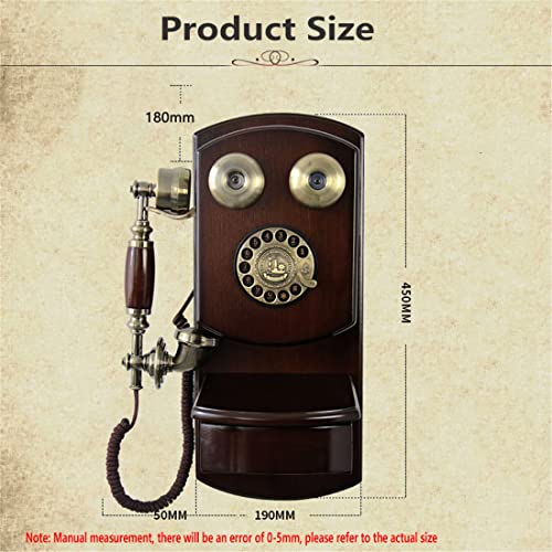 Ancient Wall Mount Phone with Drawer, Vintage Wall Mounted Telephone with Backlight, Silicone Button, Retro Style Home Decoration Phone