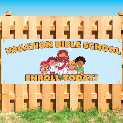 Virtual Bible School Banner 13 oz | Non-Fabric | Heavy-Duty Vinyl Single-Sided With Metal Grommets SB10611