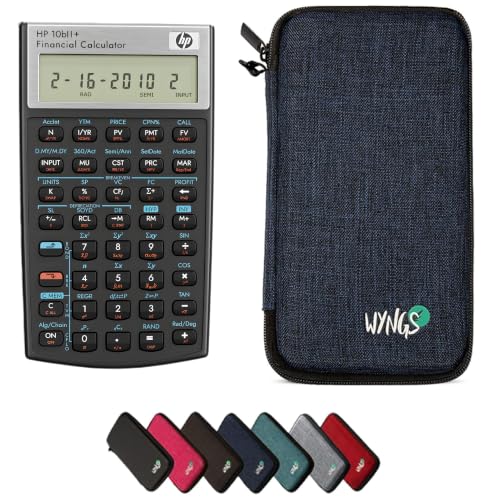 HP 10B II Plus/HP10BII+ Financial Scientific Calculator + WYNGS Protective Case Blue