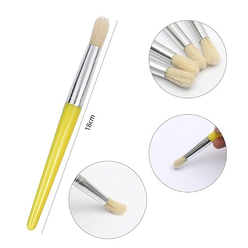 UOHLCX HBJWOV 8pcs Paint Brushes Set Plastic Handle Hog Bristles Painting Brushes for Watercolor Oil Acrylic Paints