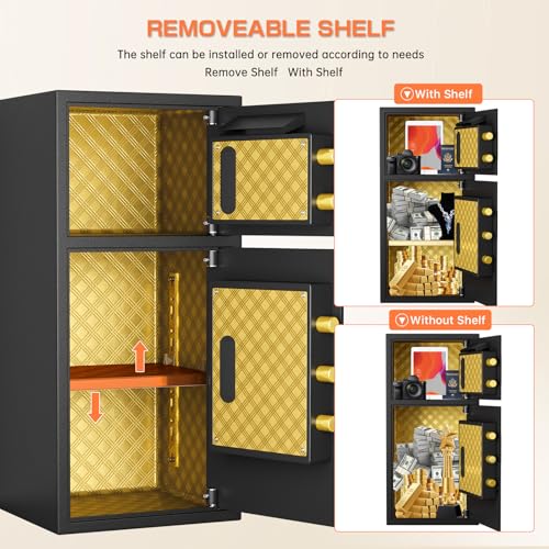 6.5 Cuft Large Double-door Coin-operated Safe Box Fireproof Waterproof