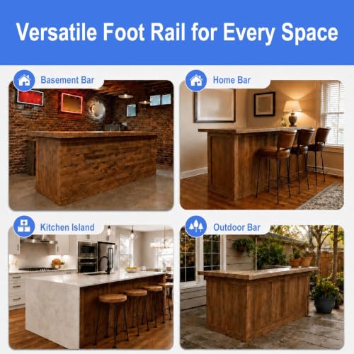 Home Bar Foot Rail, Brushed Stainless Steel Bar Footrest