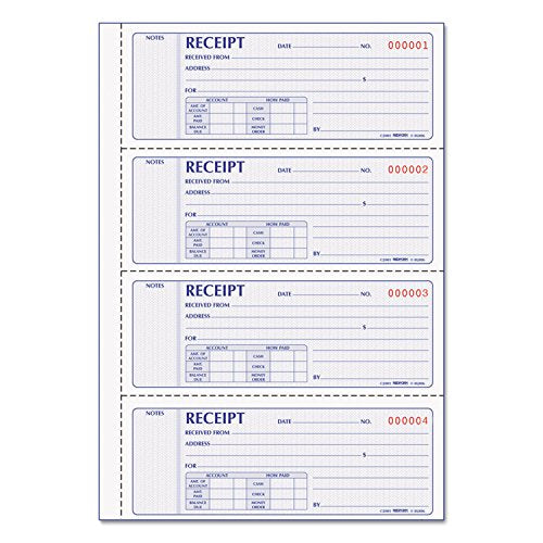 Rediform 8L806 Money Receipt Book 2 3/4 x 7 Carbonless Duplicate 200 Sets/Book