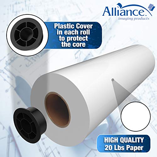 Alliance Wide Format Paper Rolls CAD Bond 30" Widths (2 Rolls, 30 In x 300 Ft | 2" Core)