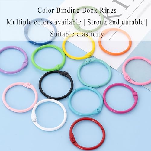 Binder Rings, 20 PCS Diameter 3cm Book Rings Metal DIY Binder Ring for Home School Office Booklets Cards File,red