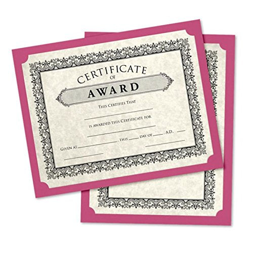LUXPaper 9.5" x 12" Single Certificate Holders | Magenta Pink | 100lb. Cover | 50 Qty