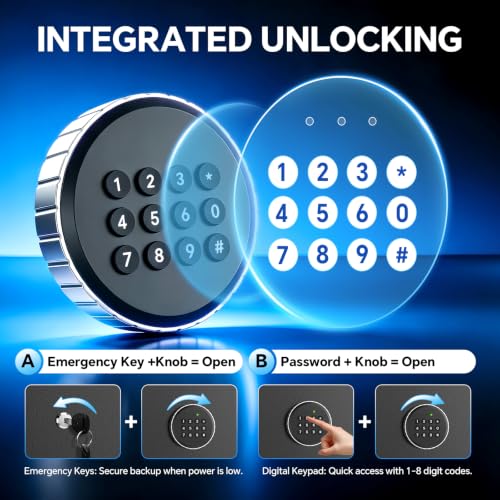 8-10 Gun Safe for Home, Rifle and Pistol Storage with Digital Keypad