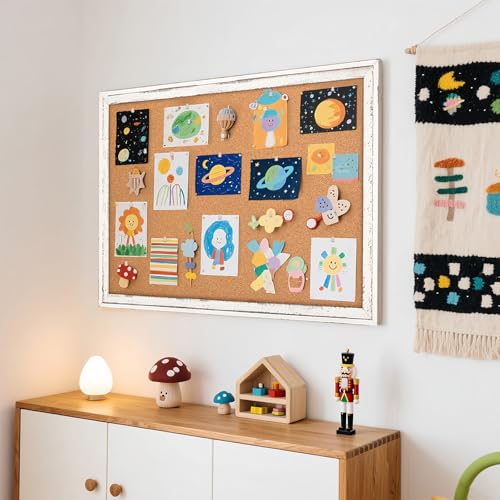 Cork Board Bulletin Board, 36"x24" Corkboard for Wall