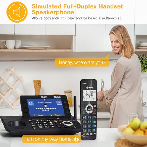 AT&T 5-Handset DECT 6.0 Cordless Home and Business Phone with Answering Machine, 5" Color Display, One-Touch Shortcut, Conference, Intercom, Smart Call Blocker, Bluetooth Connect to Cell: DLP73590