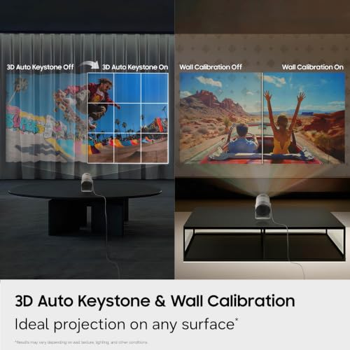 SAMSUNG 30” - 100” Class The Freestyle+ LFF3H Portable AI Smart Projector (2026 Model), FHD, On-the-Go Entertainment, Real-time Focus