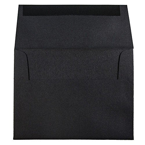JAM PAPER A2 Premium Invitation Envelopes - 4 3/8 x 5 3/4 - Black Linen - Bulk 250/Box