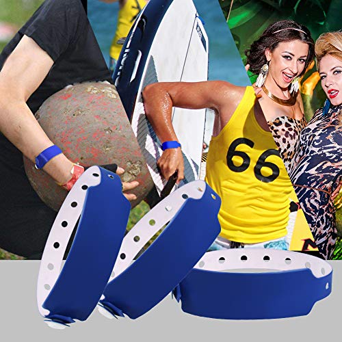 Wristall Navy Blue Plastic Wristbands 500 Pack Waterproof for Events