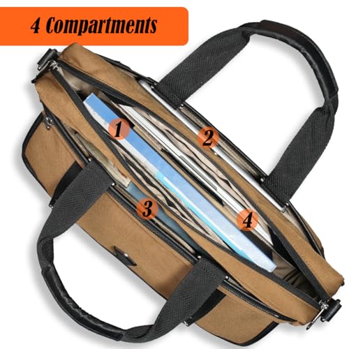 WELKINLAND 17-Inch Laptop Briefcases for Men,13Pockets Men's Laptop Bag