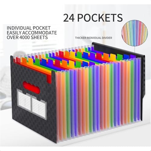Accordion Folder 25 Pockets Accordion File Organizer Expanding FoldersExpandable Document Plastic Accordian Filing Folder A4 Lett