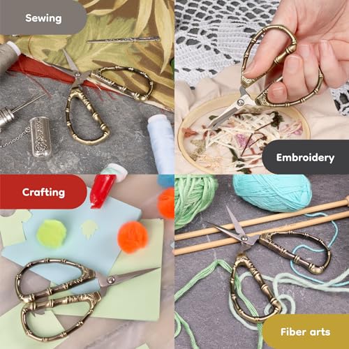 JubileeYarn Bamboo Stalk Embroidery Craft Scissors - Small - 10 Pairs