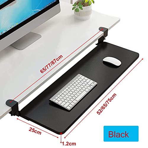 IBOWZ Keyboard Drawer Tray 4 Colours Wooden Adjustable,Ergonomics Desk Extender,Improve Posture,for People Who Often Use Computers,Slide-Out Keyboard Drawers Platforms