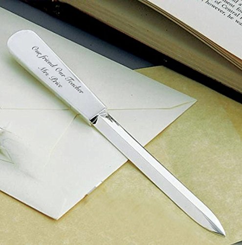 Personalized Silver Plated Letter Opener Custom Engraved Free - Personalized Desk Accessory, Custom Gift with Free Engraving- Ships from USA