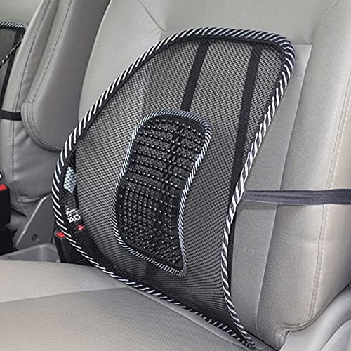 ZUIAI Car Seat Office Chair Massage Back Lumbar Support Mesh Ventilate Cushion Pad Black Mesh Back Lumbar Cushion for Car Driver