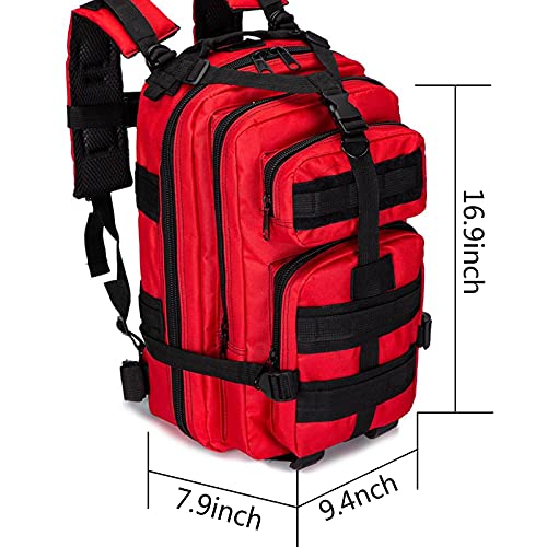 CAIMIAO 20L First Aid Backpack Trauma First Aid Kit, First Responder Trauma Bag Waterproof Multi-Pocket for Hiking Travel Field Trips Camping(Khaki)