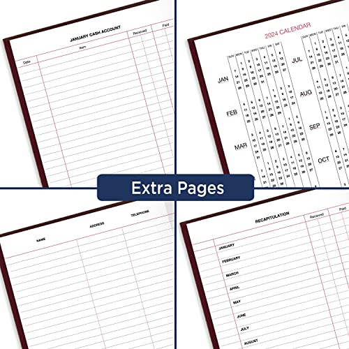 AT-A-GLANCE 2024 Daily Diary, Standard Planner Journal, 12 Month, 7-3/4" x 12", Large, Hardcover, Red (SD3761324)
